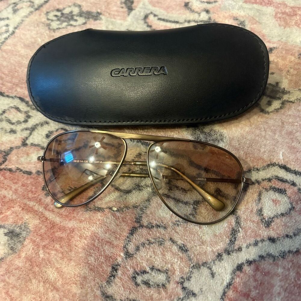 Carrera Aviator Sunglasses with Gold Frame, Unisex
